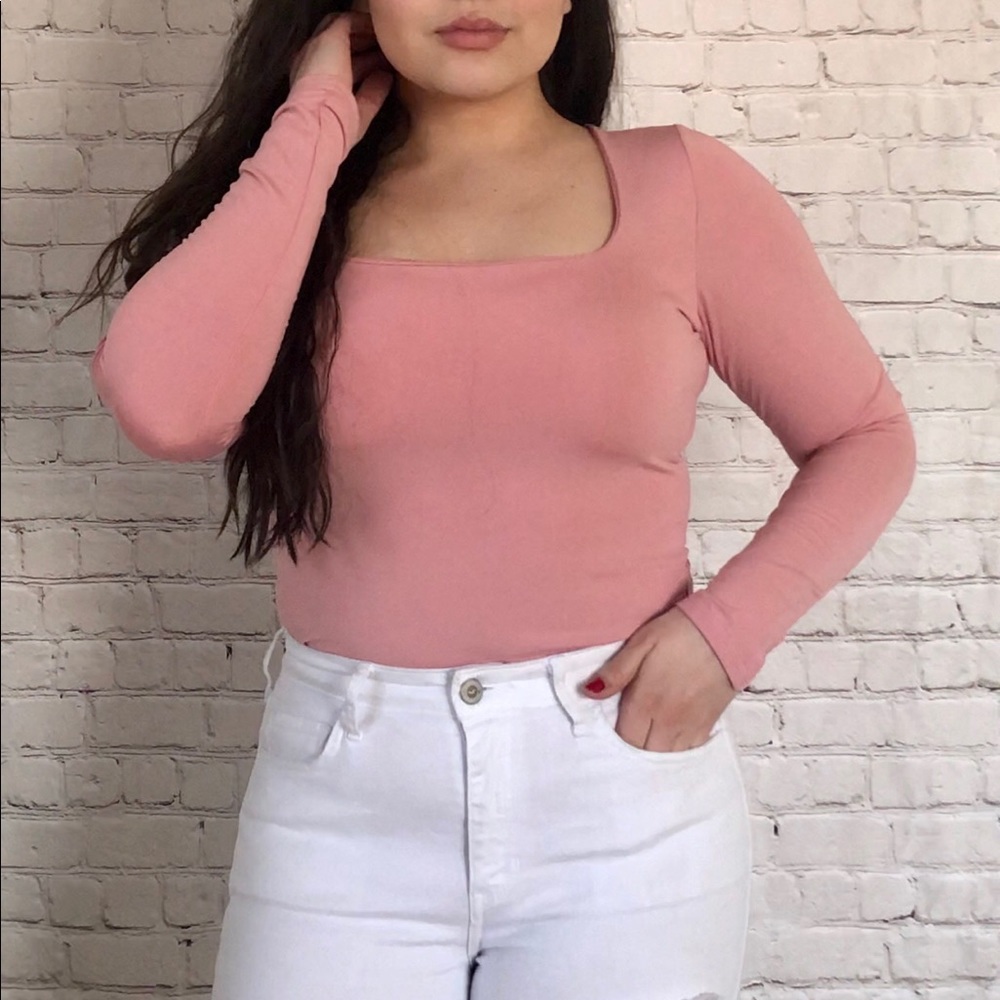 PINK LONG SLEEVE BODYSUIT